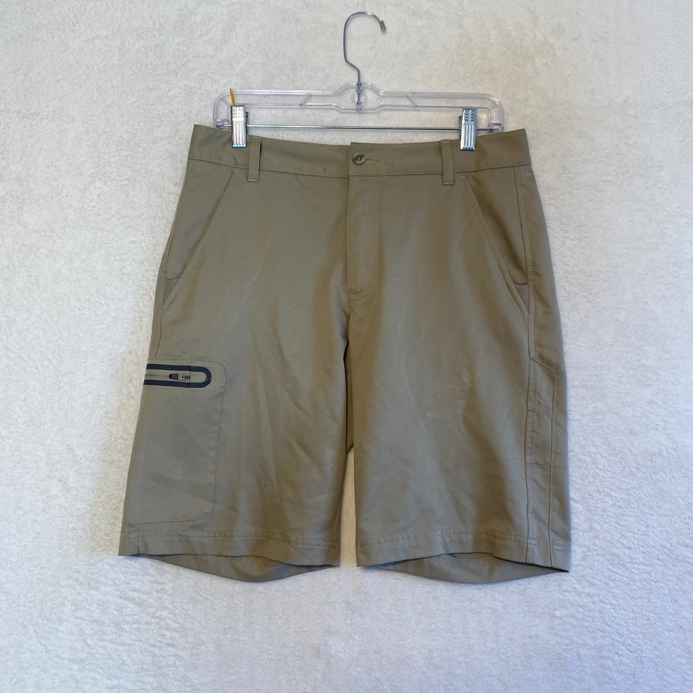 Fila Sport Golf Shorts Khaki Tan Cargo Pocket Flat Front Mens Size 30